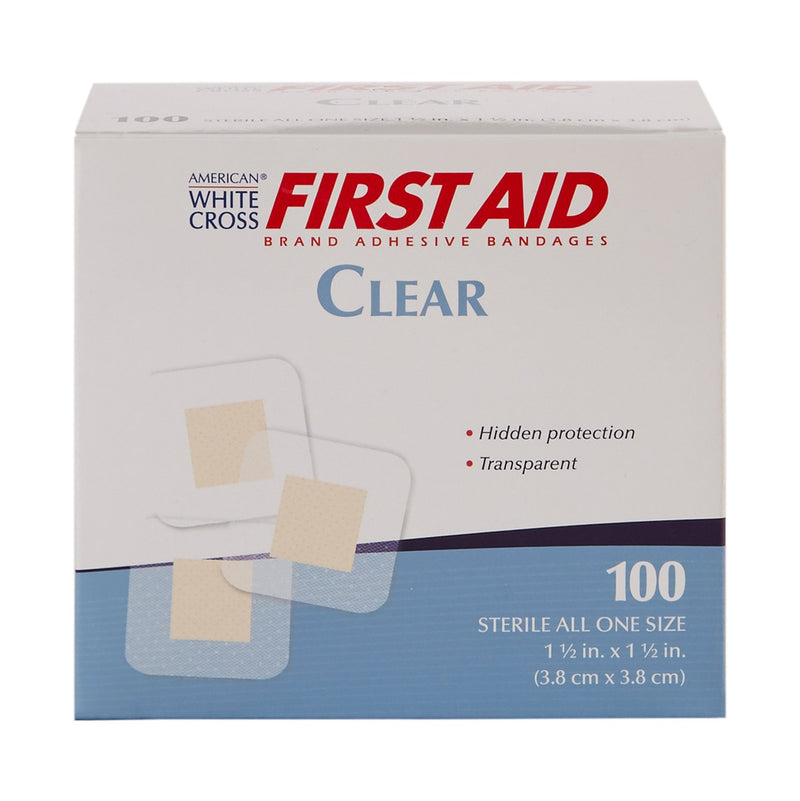 American® White Cross Sheer Adhesive Spot Bandage, 1½ x 1½ Inch, 1 Box (General Wound Care) - Img 3