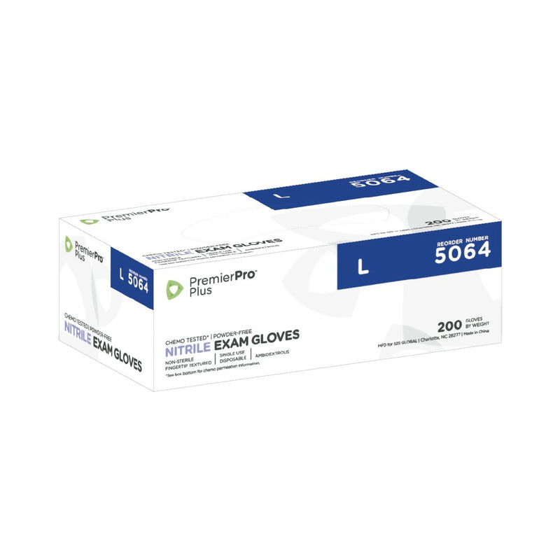 PremierPro™ Plus Exam Glove, Large, Blue, 1 Case of 2000 () - Img 2