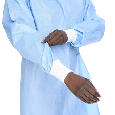 Halyard Basics Non-Reinforced Surgical Gown with Towel, Large, Blue, 1 Case of 20 (Gowns) - Img 5