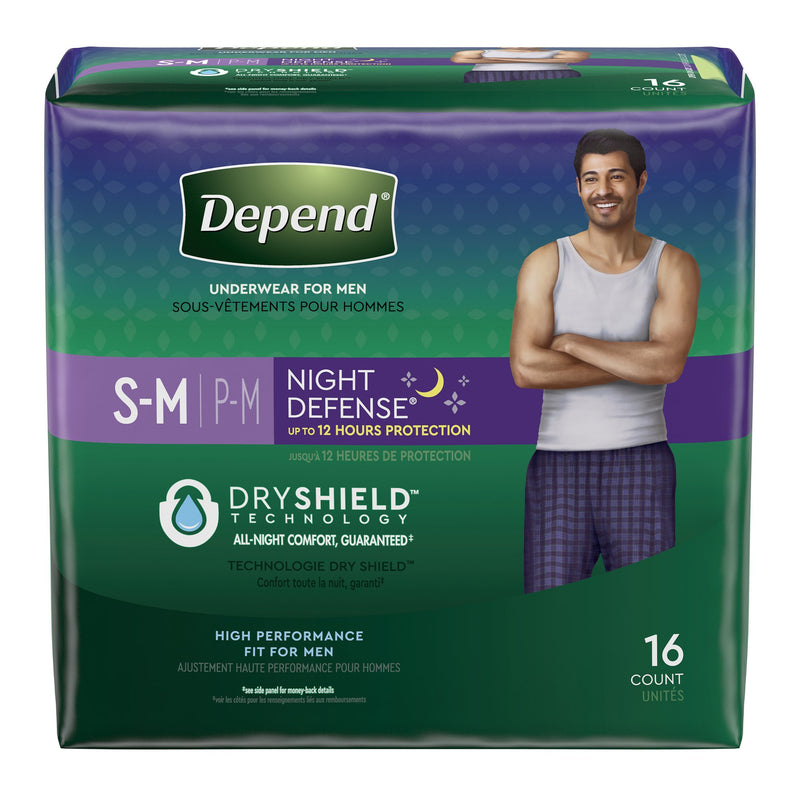 UNDERWEAR, DEPEND OVERNIGHT MEN GRY SM/MED (14/PK 2PK/CS) () - Img 1