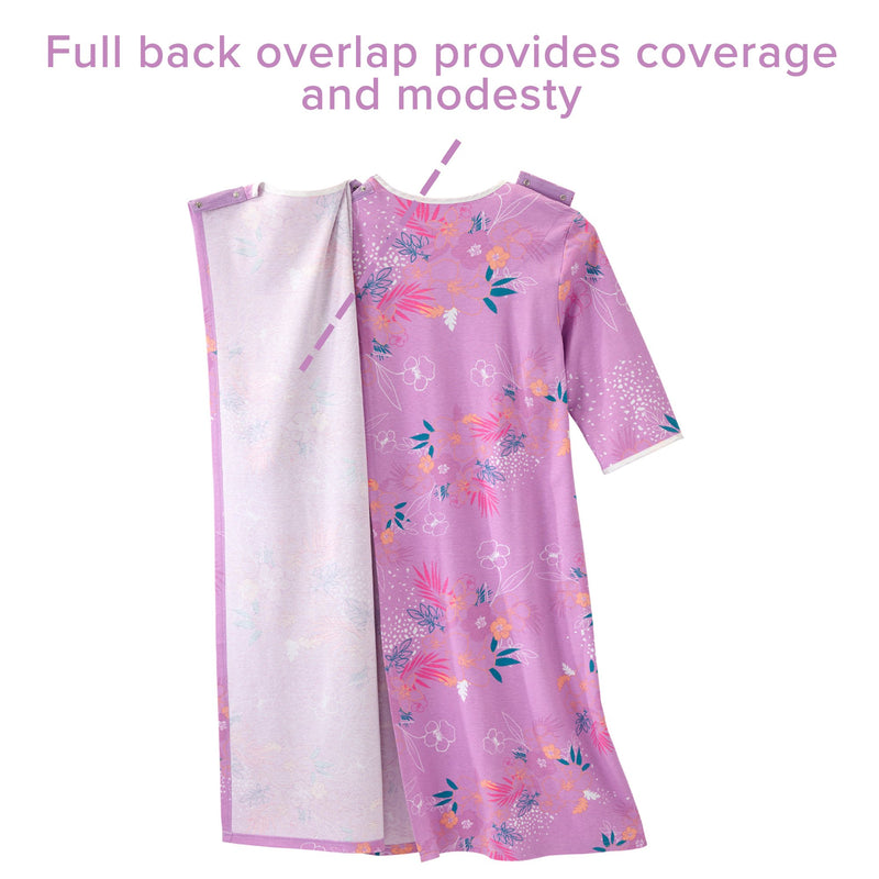 Silverts® Shoulder Snap Patient Exam Gown, Medium, Soft Tropical, 1 Each (Gowns) - Img 6