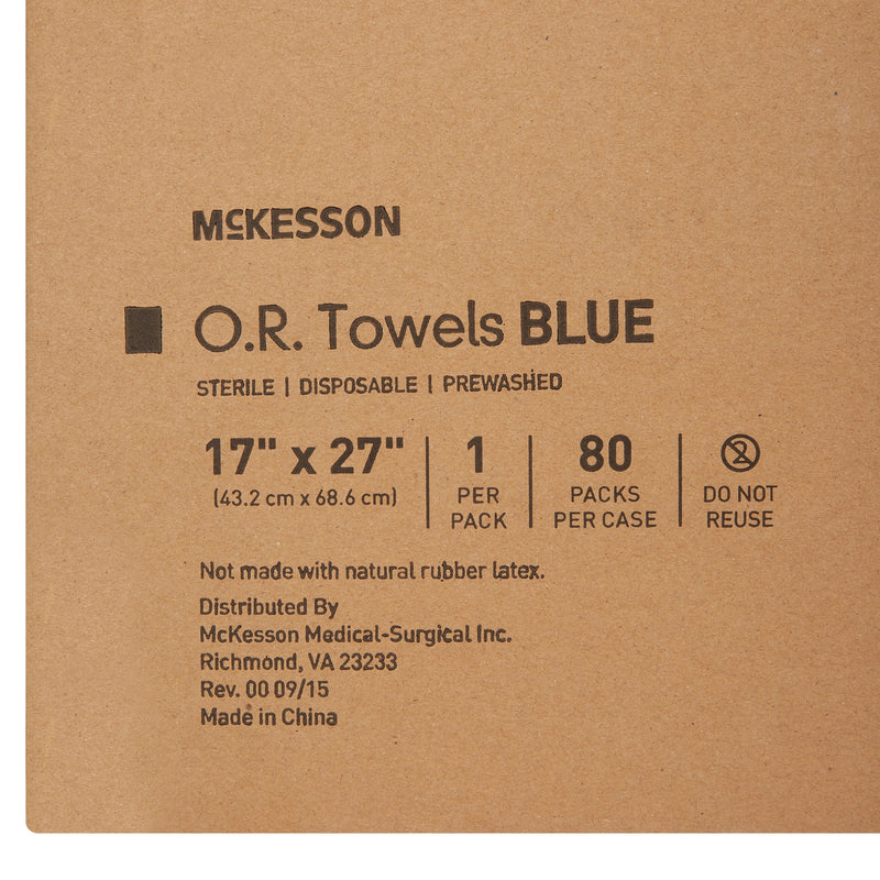 McKesson Blue Sterile O.R. Towel, 17 x 27 Inch, 1 Case of 80 (Procedure Towels) - Img 8