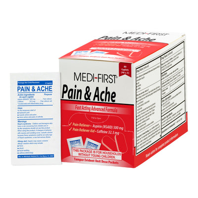 Medi-First® Pain & Ache Relief Aspirin / Caffeine Pain Relief, 1 Box (Over the Counter) - Img 1