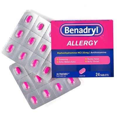 Benadryl® Allergy Ultratabs® Diphenhydramine Allergy Relief, 1 Box of 24 (Over the Counter) - Img 1