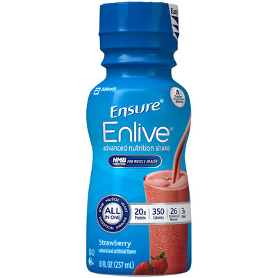 Ensure® Enlive® Advanced Nutrition Shake Strawberry Oral Supplement, 8 oz Bottle, 1 Case of 24 (Nutritionals) - Img 1