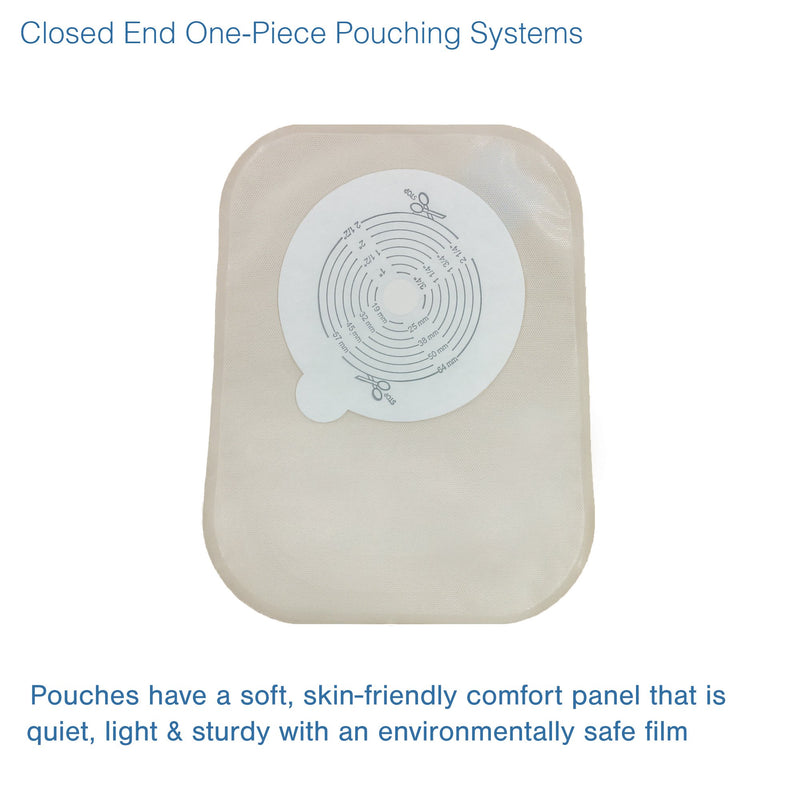 Securi-T™ One-Piece Closed End Opaque Filtered Ostomy Pouch, 8 Inch Length, 1/2 to 2½ Inch Stoma, 1 Box of 30 (Ostomy Pouches) - Img 4