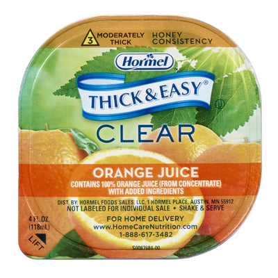Thick & Easy® Clear Honey Consistency Orange Juice Thickened Beverage, 4-ounce Cup, 1 Case of 24 (Nutritionals) - Img 1