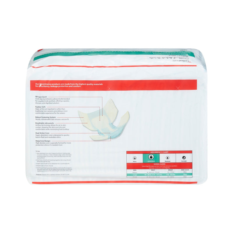 Wings™ Ultra Quilted Extra Heavy Absorbency Incontinence Brief, Large, 1 Case of 72 () - Img 2