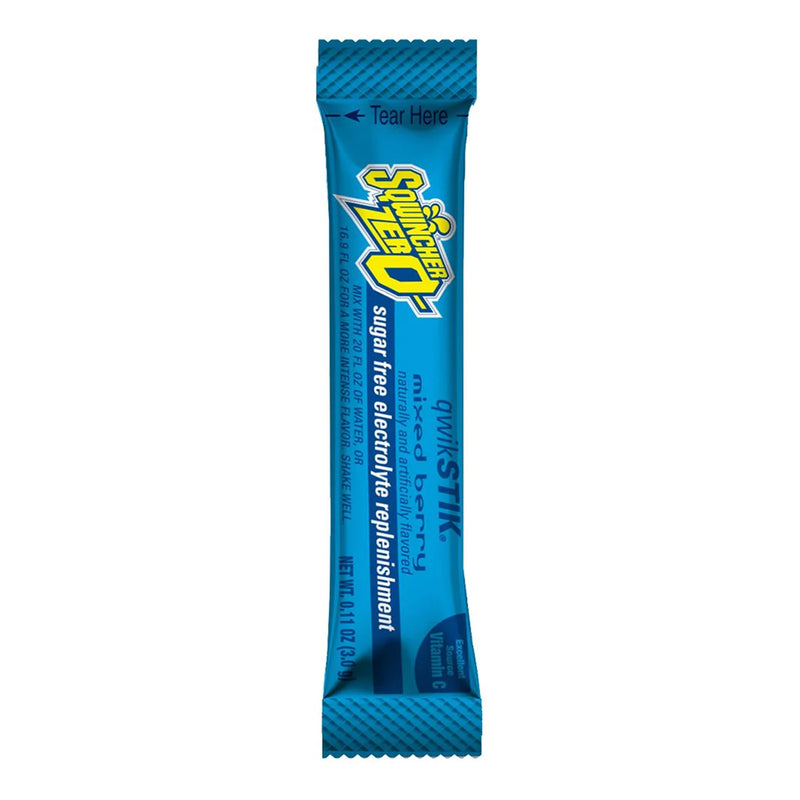 Sqwincher® Quik Stik® Zero Mixed Berry Electrolyte Replenishment Drink Mix, 0.11 oz. Packet, 1 Case of 500 () - Img 1
