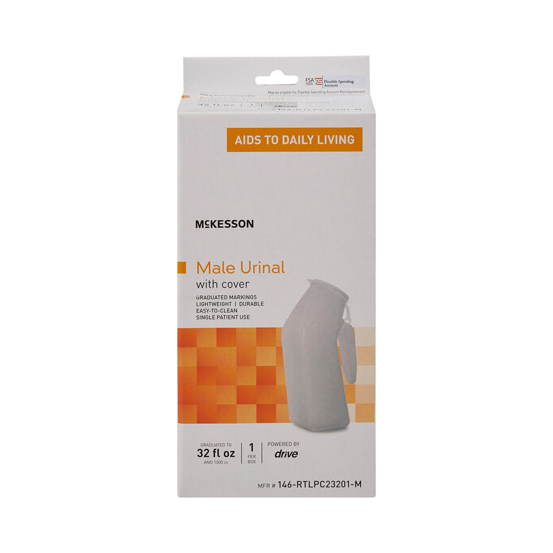 McKesson Male Urinal with Cover, 1 Case of 6 (Urinals) - Img 2