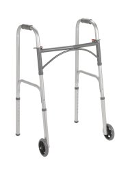 drive™ Steel Folding Walker, 25 – 32 Inch Height, 1 Case of 4 (Mobility) - Img 1