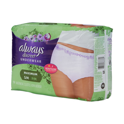 Always® Discreet Maximum Absorbent Underwear, Small / Medium, 1 Case of 57 () - Img 1