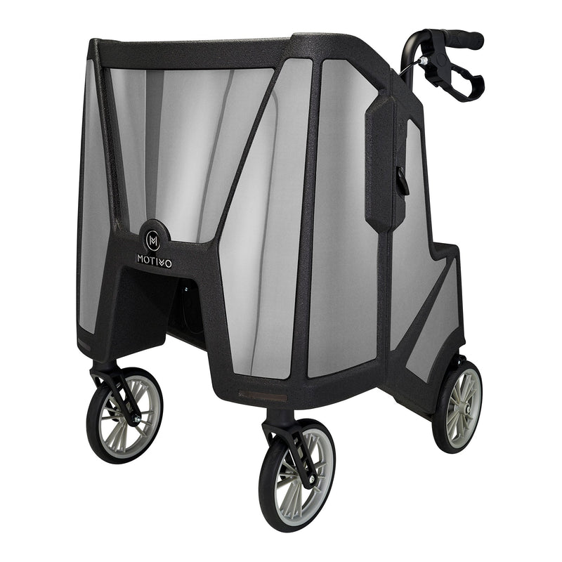 Tour 4 Wheel Rollator, 31 to 37 Inch Handle Height, Pure Silver, 1 Each (Mobility) - Img 3