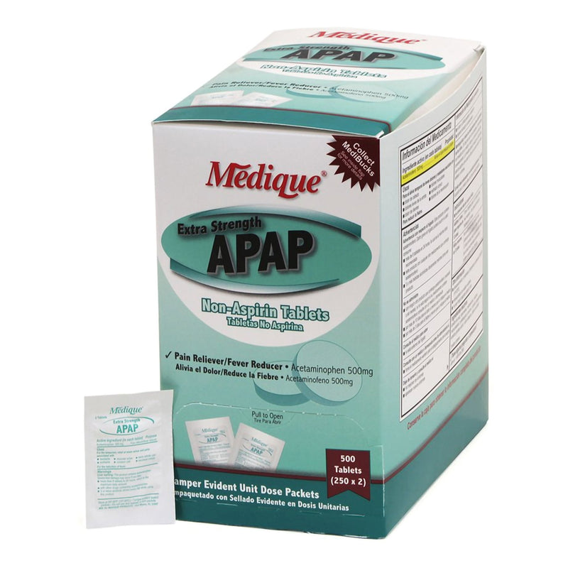 APAP Acetaminophen Pain Relief, 1 Box of 500 (Over the Counter) - Img 1