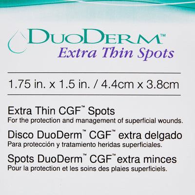 DuoDerm® Extra Thin Spot Hydrocolloid Dressing, 1½ x 1¾ Inch, 1 Box of 20 (Advanced Wound Care) - Img 5