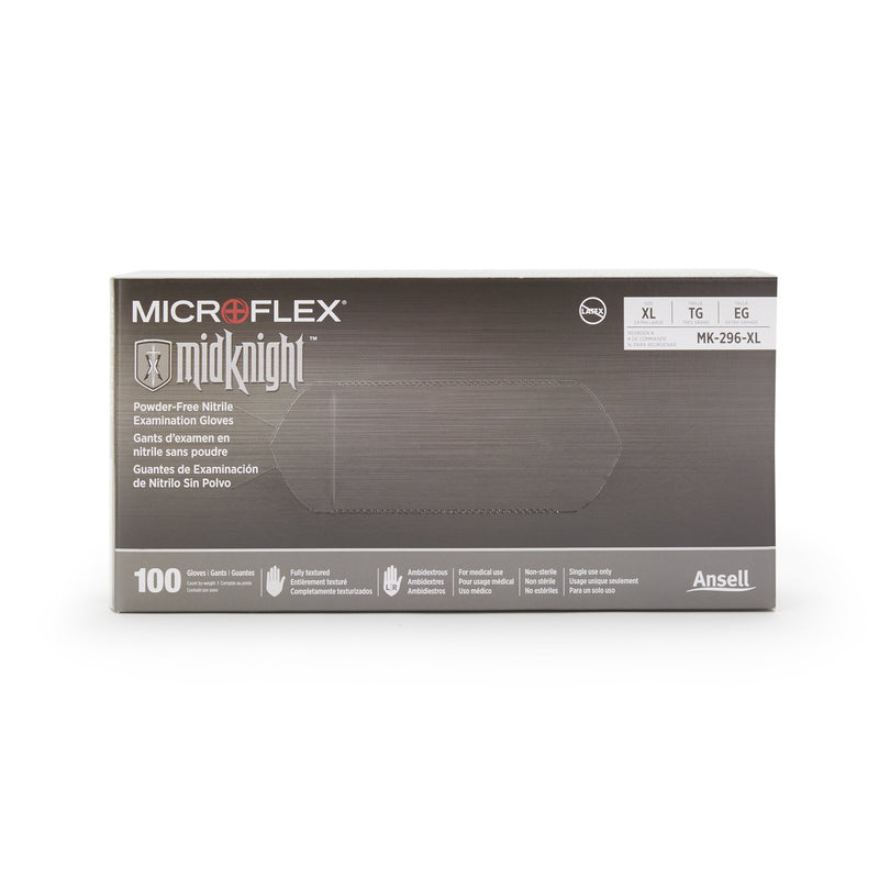 Microflex® MidKnight™ Exam Glove, Extra Large, Black, 1 Box () - Img 2