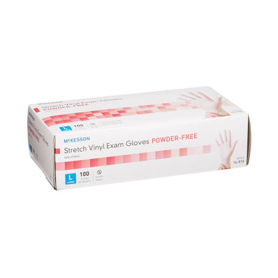 McKesson Stretch Vinyl Exam Glove, Large, Ivory, 1 Box of 100 () - Img 4