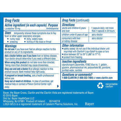 Claritin® Liquigels® Loratadine Allergy Relief, 1 Box (Over the Counter) - Img 2