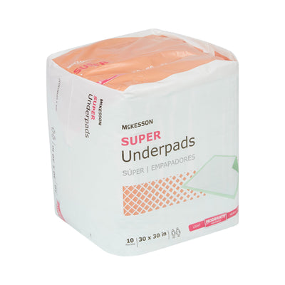 McKesson Super Moderate Absorbency Underpad, 30 x 30 Inch, 1 Bag of 10 (Underpads) - Img 2