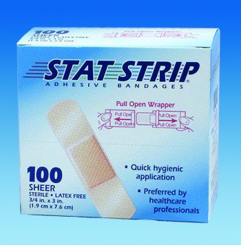 American® White Cross Stat Strip® Sheer Adhesive Strip, 1 x 3 Inch, 1 Each (General Wound Care) - Img 1