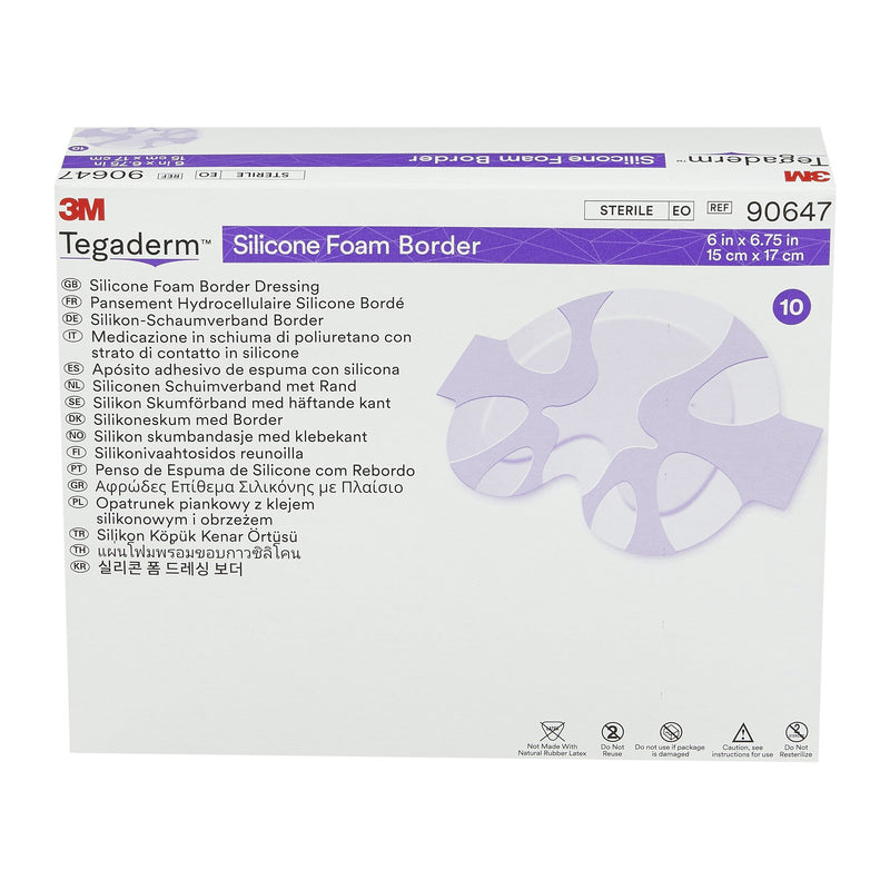 3M™ Tegaderm™ Silicone Foam Dressing, 6 x 6-3/4 Inch Sacral, 1 Box of 10 (Advanced Wound Care) - Img 2