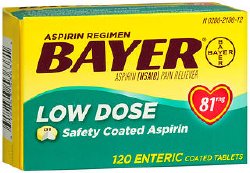 ASPIRIN, TAB LOW DOSE 81MG (120/BX) (Over the Counter) - Img 1
