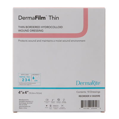 DermaFilm® Hydrocolloid Dressing, 4 x 4 Inch, 1 Box of 10 (Advanced Wound Care) - Img 3