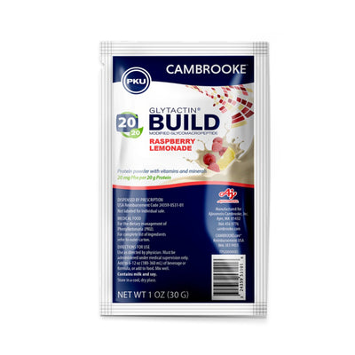 Glytactin® Build 20/20 Oral Supplement for Phenylketonuria (PKU), Raspberry Lemonade Flavor, 1 Case of 30 (Nutritionals) - Img 1