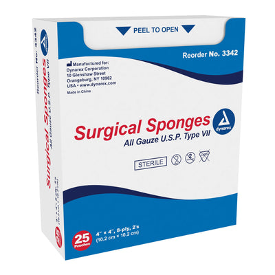 Dynarex® Sterile Gauze Sponge, 4 x 4 Inch, 1 Box (General Wound Care) - Img 1