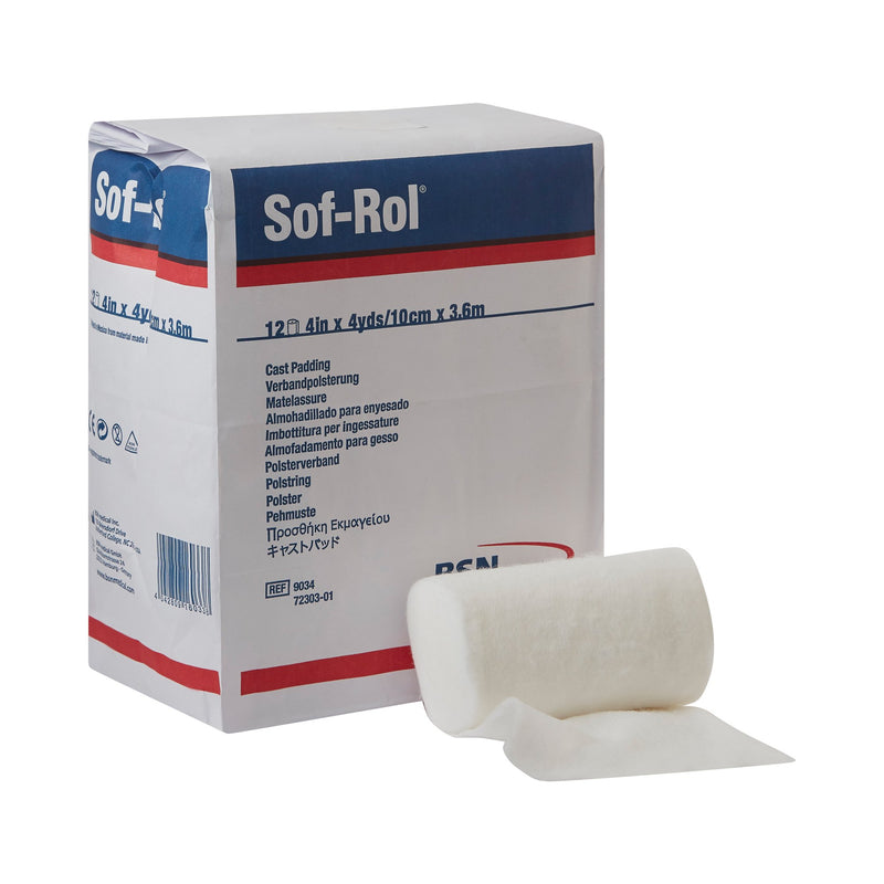 Sof-Rol® White Rayon Undercast Cast Padding, 4 Inch x 4 Yard, 1 Bag of 12 (Casting) - Img 1