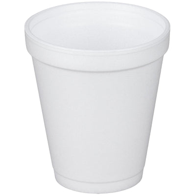 Dart Drinking Cup, White, Styrofoam, Disposable, 8 oz, 1 Case of 40 (Drinking Utensils) - Img 1