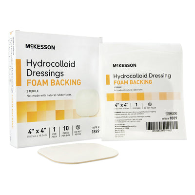 McKesson Hydrocolloid Dressing with Foam Backing, 4 x 4 Inch, 1 Box of 10 (Advanced Wound Care) - Img 5