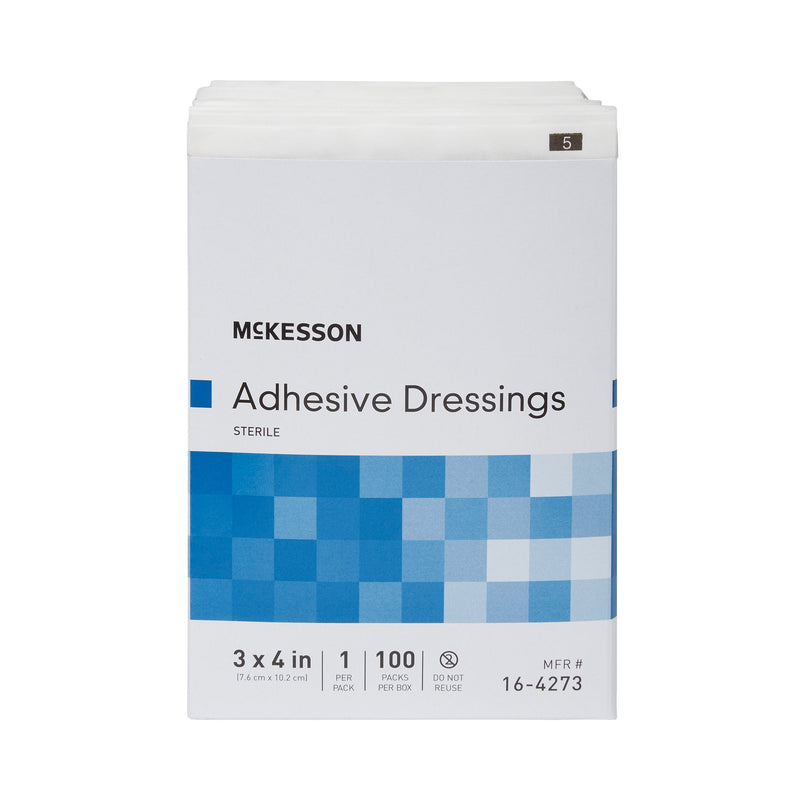 McKesson White Adhesive Dressing, 3 x 4 Inch, 1 Box of 100 (General Wound Care) - Img 3
