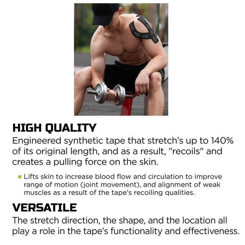 Green Drop Sports Tape, Infused Kinesiology Tape for Recovery - 20 Precut, 10” Strips, 1 Each (General Wound Care) - Img 3