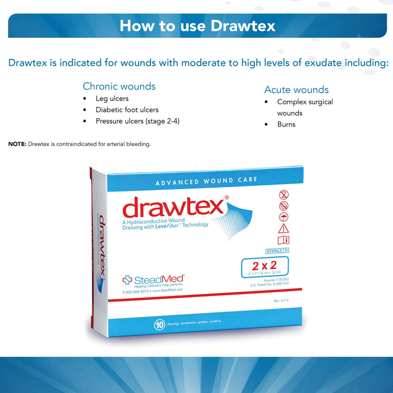 Drawtex® Nonadherent Dressing, 2 x 2 inch, 1 Box of 10 (Advanced Wound Care) - Img 4