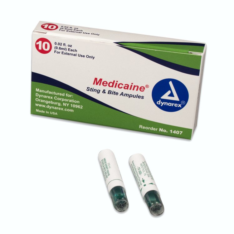 Medicaine® Benzocaine / Menthol Sting and Bite Relief, 6 mL Ampule, 1 Box of 10 (Over the Counter) - Img 1