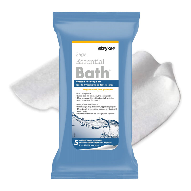 Essential Bath Rinse-Free Bath Wipes, Soft Pack, 1 Case of 84 (Skin Care) - Img 1