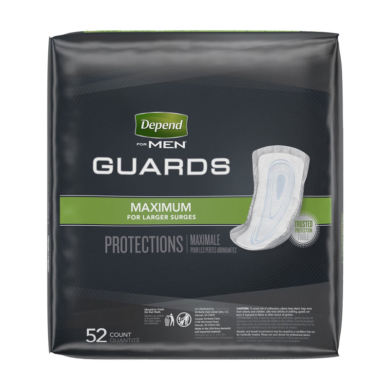 Depend Guards Incontinence Pads, Disposable, Maximum Absorbency, 12" Length, 1 Bag of 52 () - Img 5