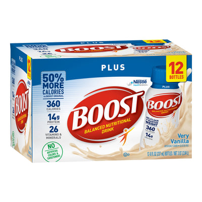 Boost® Plus Vanilla Oral Supplement, 8 oz. Bottle, 1 Pack of 12 (Nutritionals) - Img 1