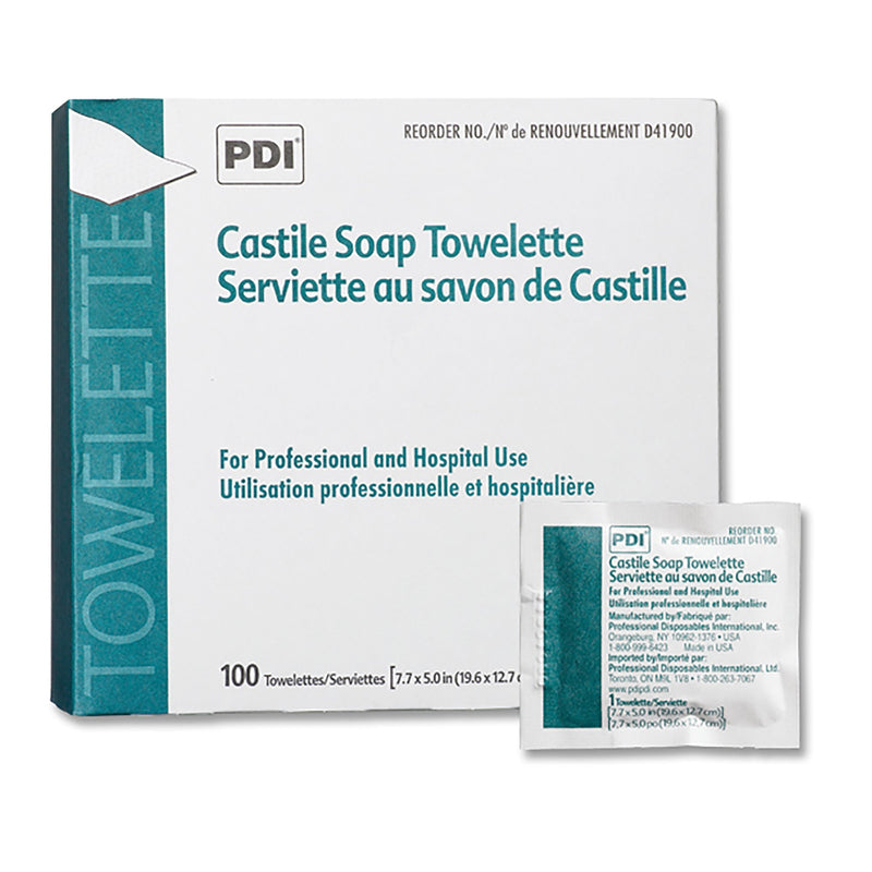 PDI® Scented Castile Soap Towelettes, Individual Packet, 1 Case of 1000 (Skin Care) - Img 1