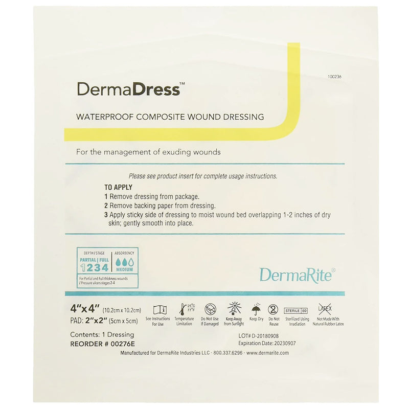 DermaDress™ Composite Dressing, 4 x 4 Inch, 1 Box of 10 () - Img 3