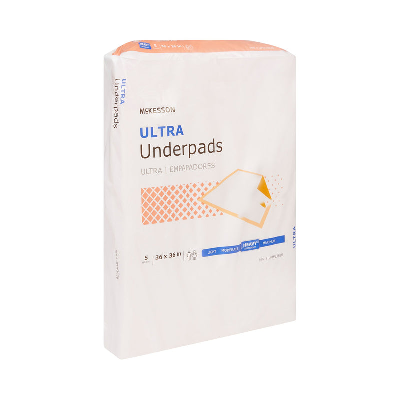 McKesson Ultra Heavy Absorbency Underpad, 36 x 36 Inch, 1 Bag of 5 (Underpads) - Img 2