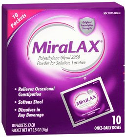 MiraLAX® Polyethylene Glycol 3350 Laxative, 1 Box of 10 (Over the Counter) - Img 1