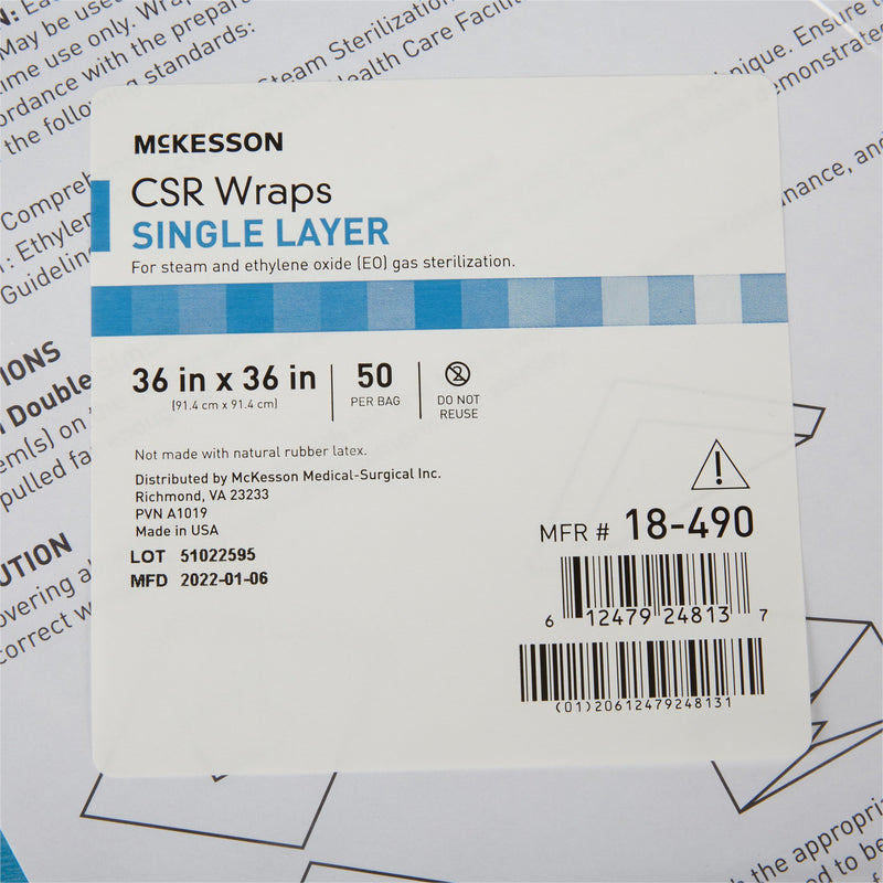 McKesson Single Layer Sterilization Wrap, 36 x 36 Inch, 1 Box (Sterilization Wraps) - Img 2