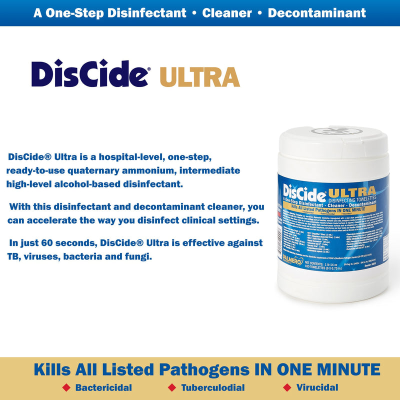 DisCide® Ultra Disinfecting Towelettes, 160 count, 1 Canister of 160 (Cleaners and Disinfectants) - Img 3