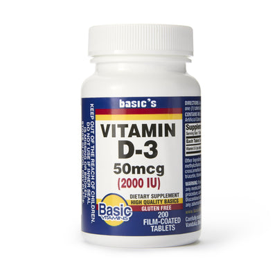 Basic's Vitamin D-3 Dietary Supplement, 1 Bottle (Over the Counter) - Img 1