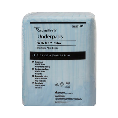 Simplicity Extra Underpad, Disposable, 23 X 36 Inch, Moderate Absorbency, Blue, 1 Bag of 10 (Underpads) - Img 2