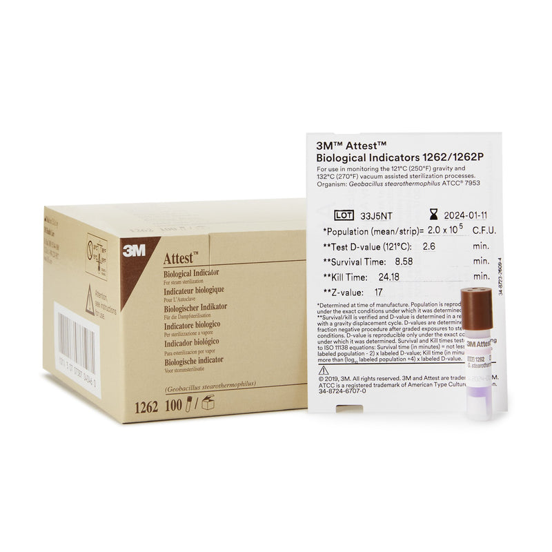 3M™ Attest™48-Hour Biological Indicator Vial for Steam Sterilization, 1 Box of 100 (Sterilization Indicators) - Img 1