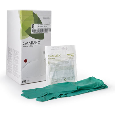 Gammex® Non-Latex Polyisoprene Surgical Glove, Size 8, Green, 1 Box of 50 () - Img 1