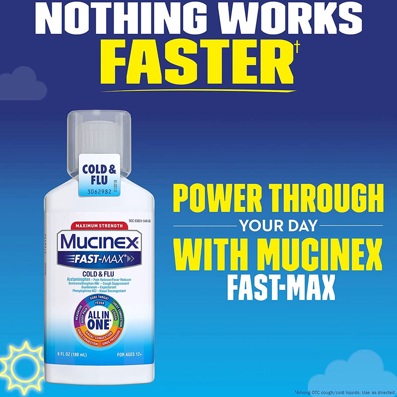 Mucinex® Fast-Max™ Cold & Flu Cold and Cough Relief, 6-ounce Bottle, 1 Each (Over the Counter) - Img 4